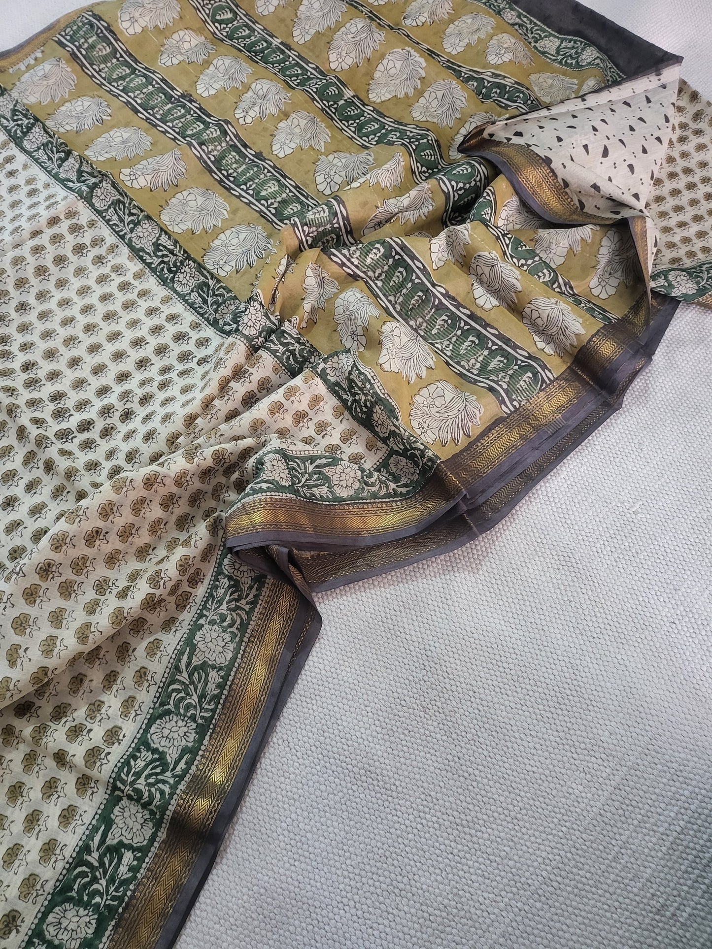 Natural Hand Blocks Prints Maheshwari Silk Sarees