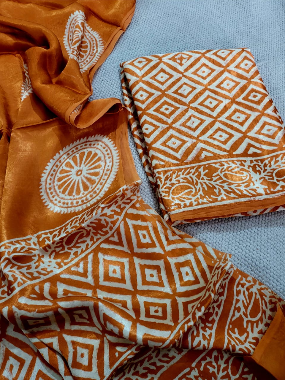 Ajrakh prints Modal silk suits