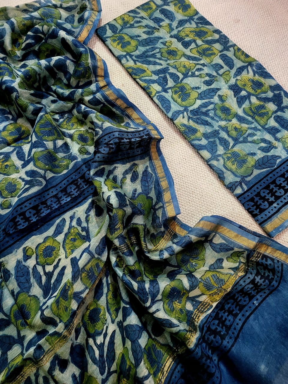 Vanaspati Ajrakh chanderin silk suits