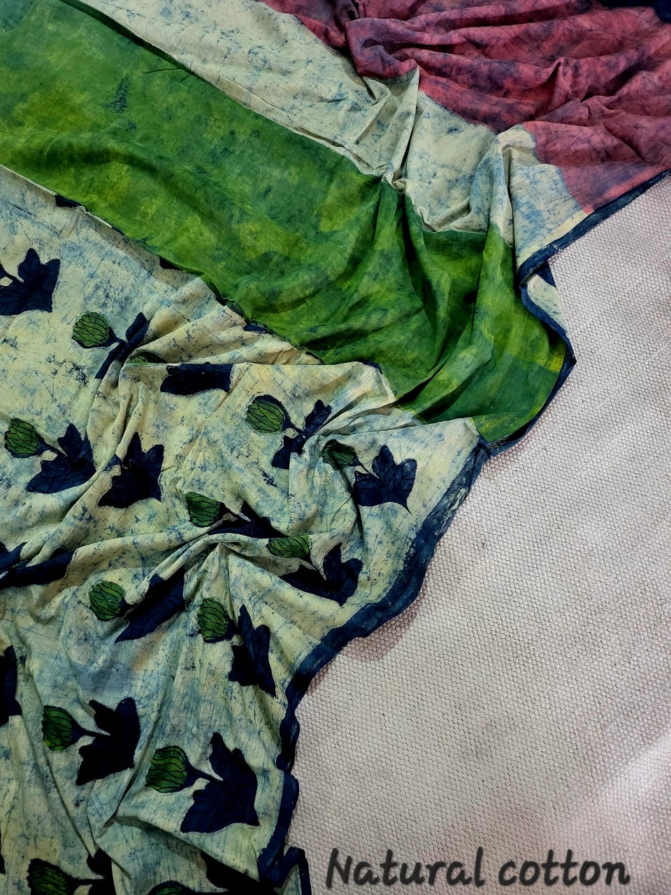 Nashpal dyesAjrakh Prints Pure Mul Cotton sarees