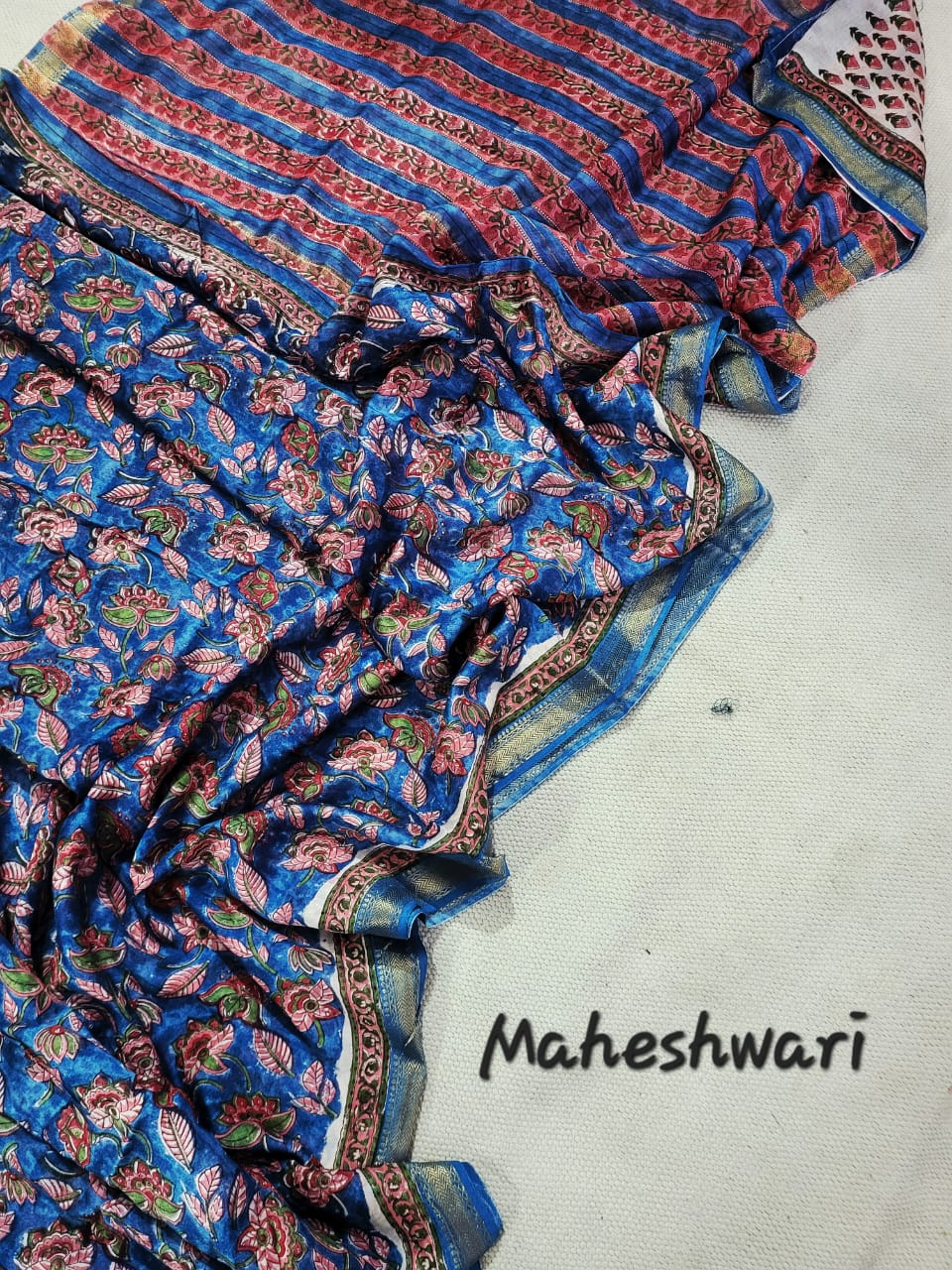 Kalamkari Maheshwari Silk Sarees