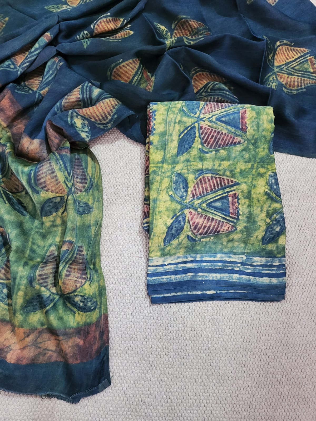 Nashpal Tussar modal silks suits