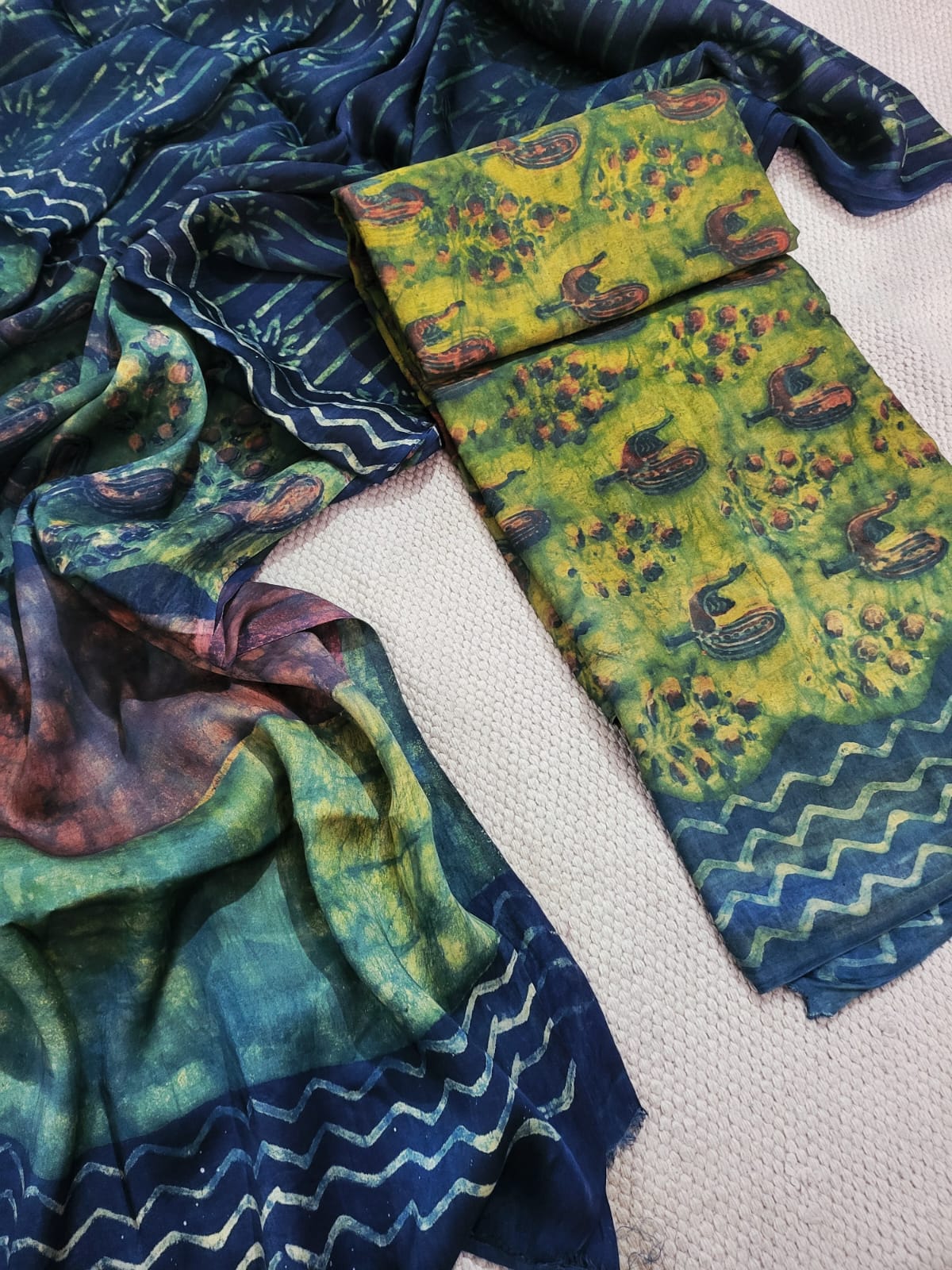 Nashpal Tussar modal silks suits