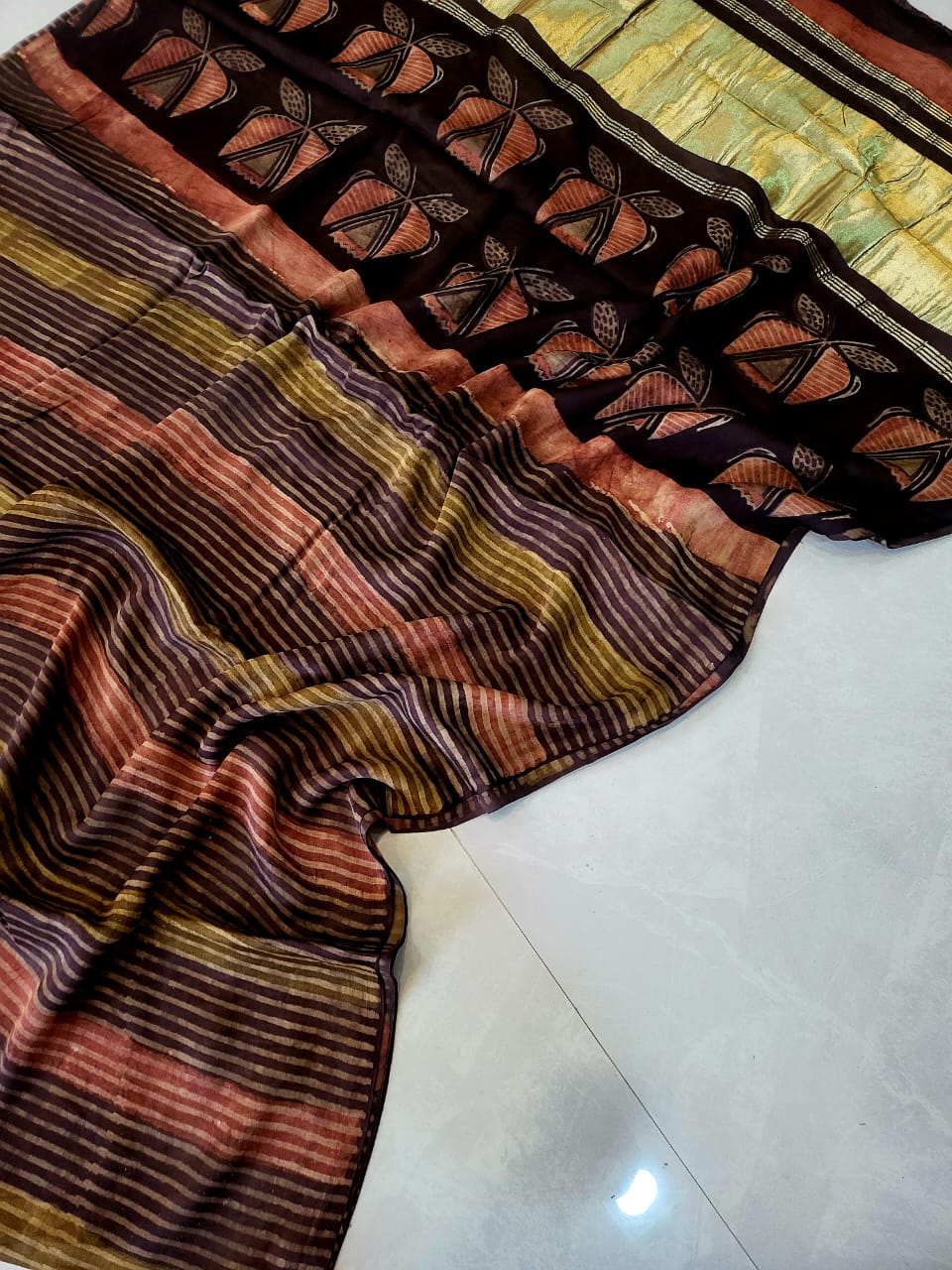 Nashpal Tissue lagadi pallu modal silk sarees