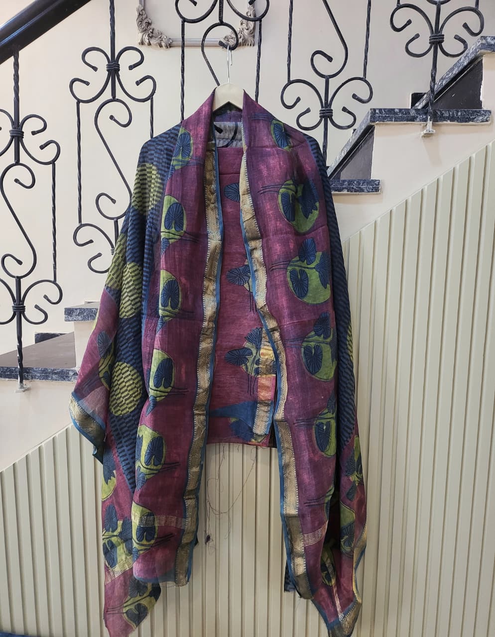 Nashpal Ajrakhs Maheshwari Silk Suit Material