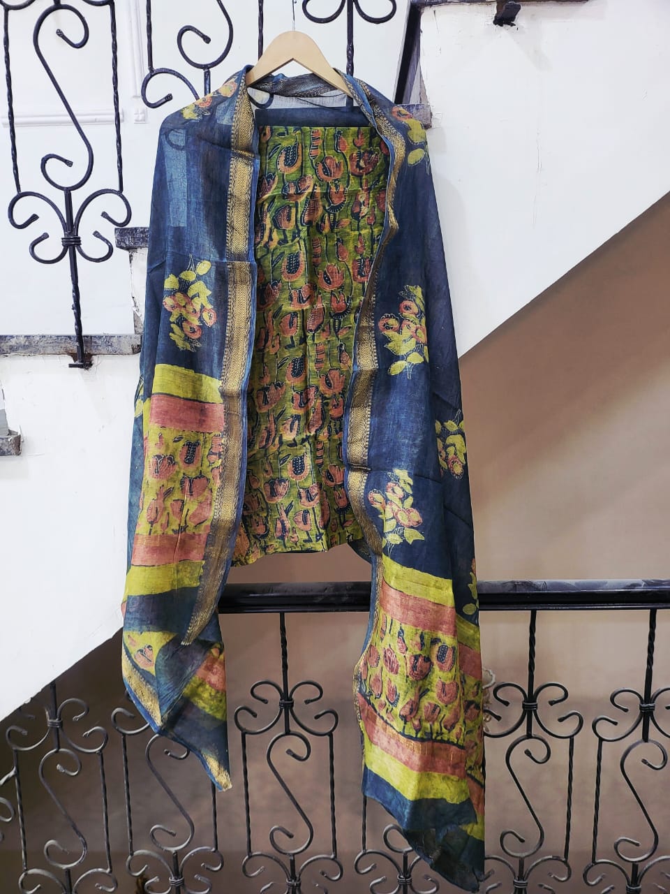 Nashpal Ajrakhs Maheshwari Silk Suit Material