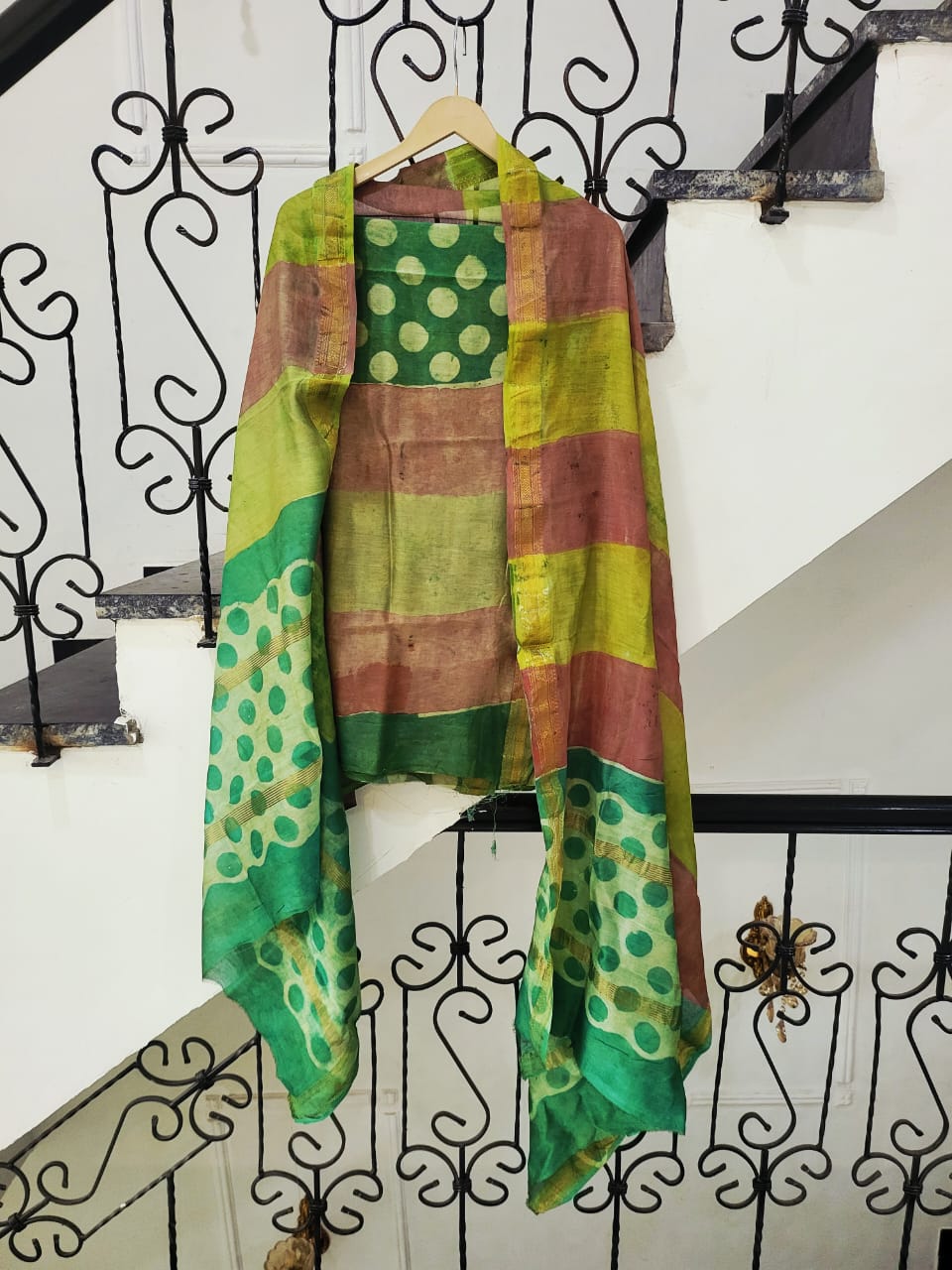Nashpal Ajrakhs Maheshwari Silk Suit Material