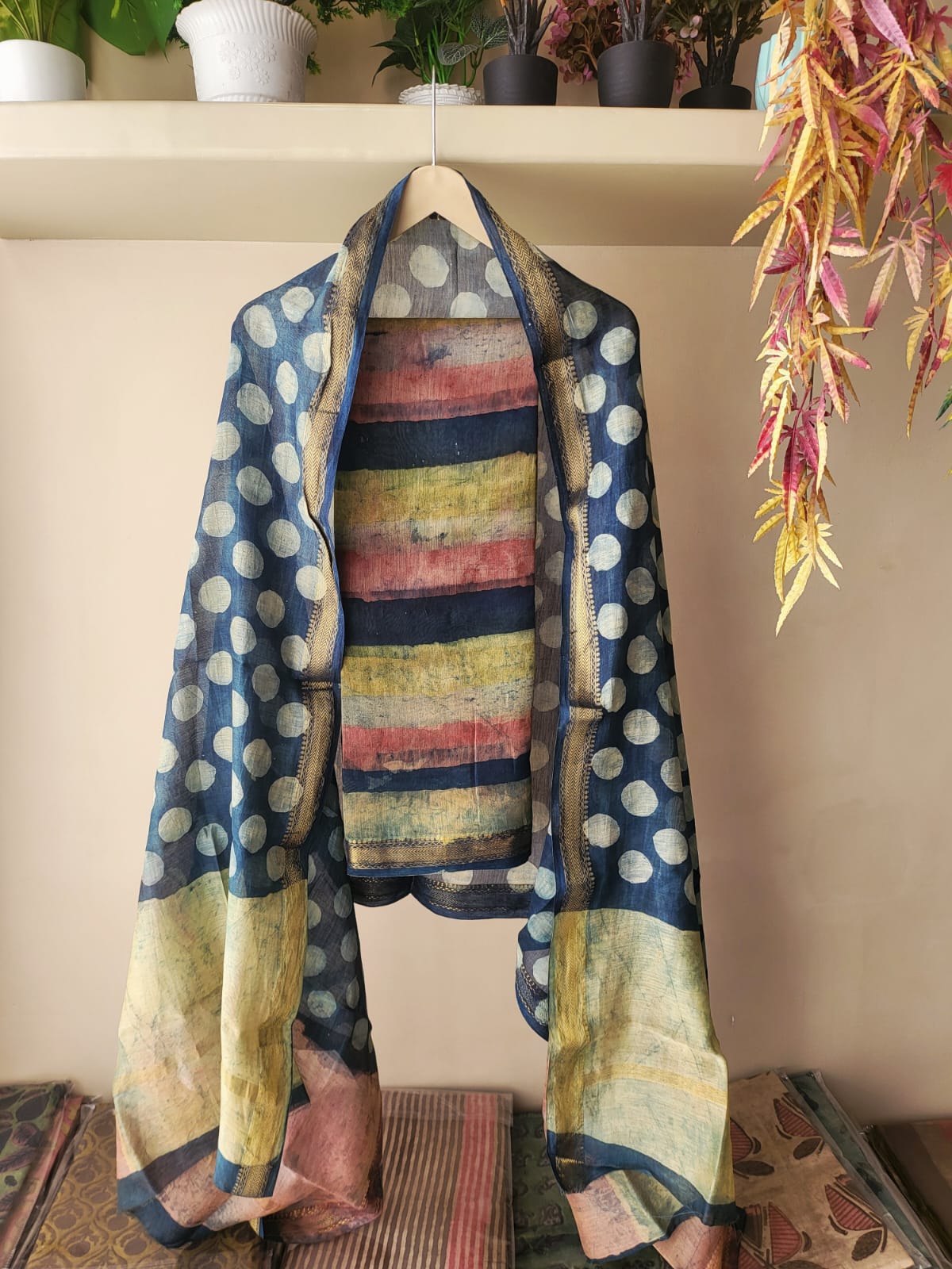 Nashpal Ajrakhs Maheshwari Silk Suit Material