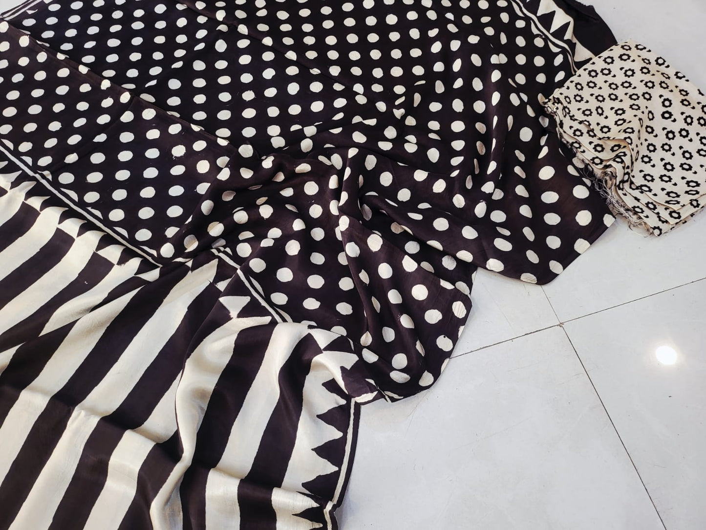 Exclusive Vanaspati Hand Blocks prints Modal Silk Saree