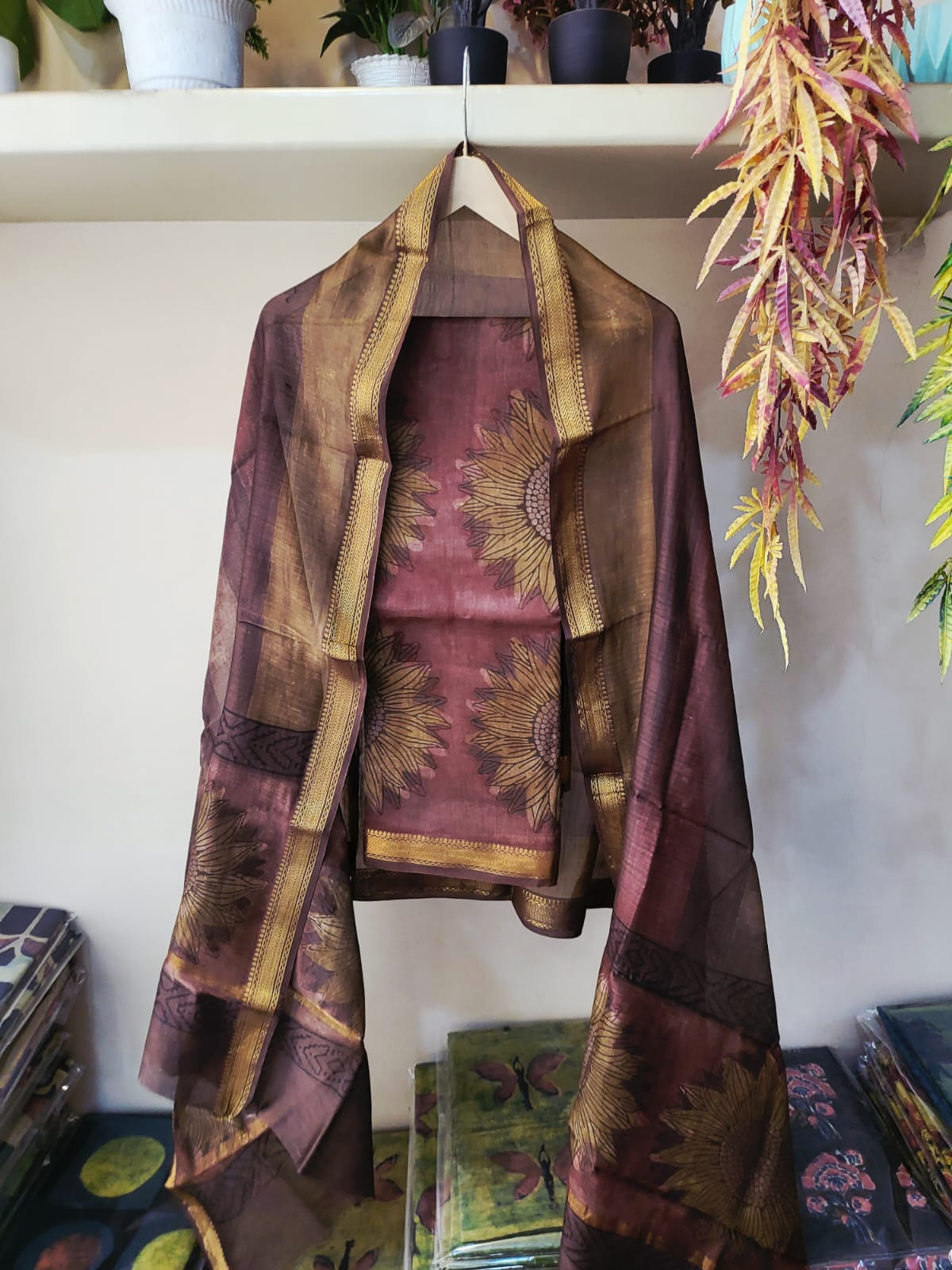 Nashpal Ajrakhs Maheshwari Silk Suit Material