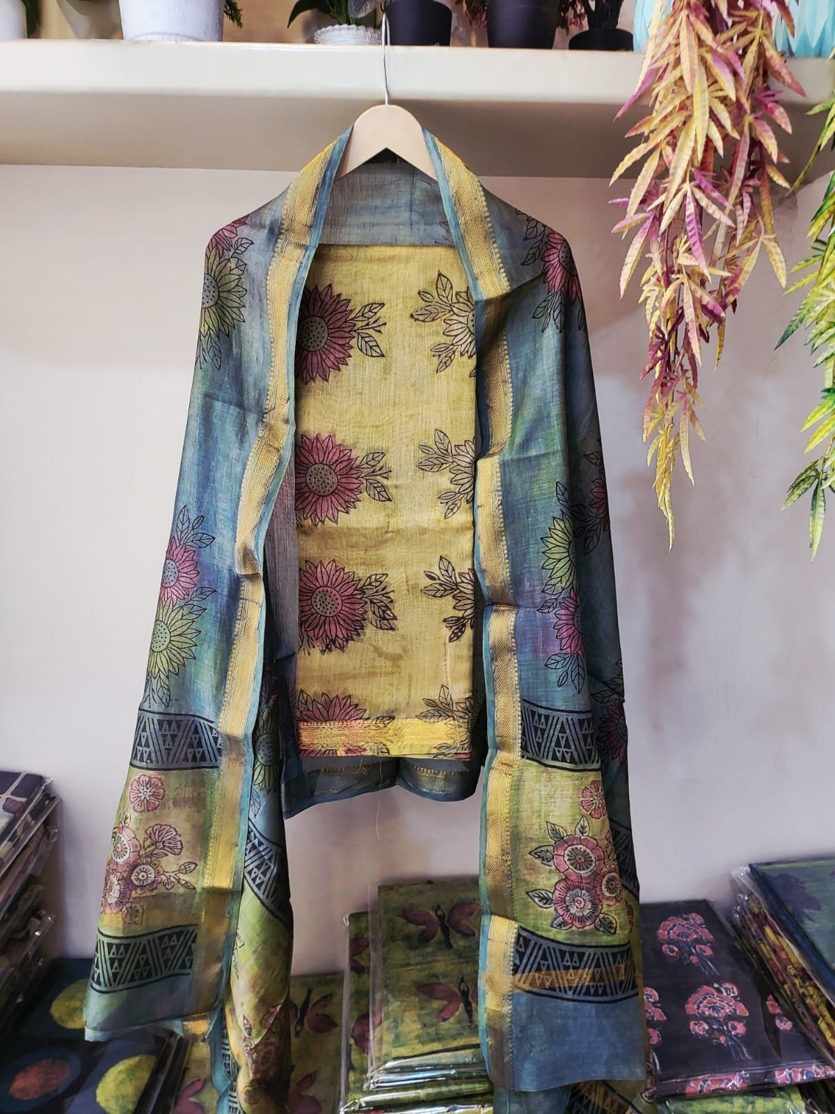 Nashpal Ajrakhs Maheshwari Silk Suit Material