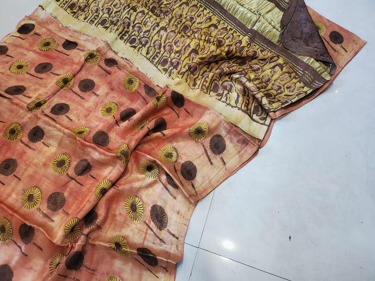 Nashpal Tissue lagadi pallu modal silk sarees