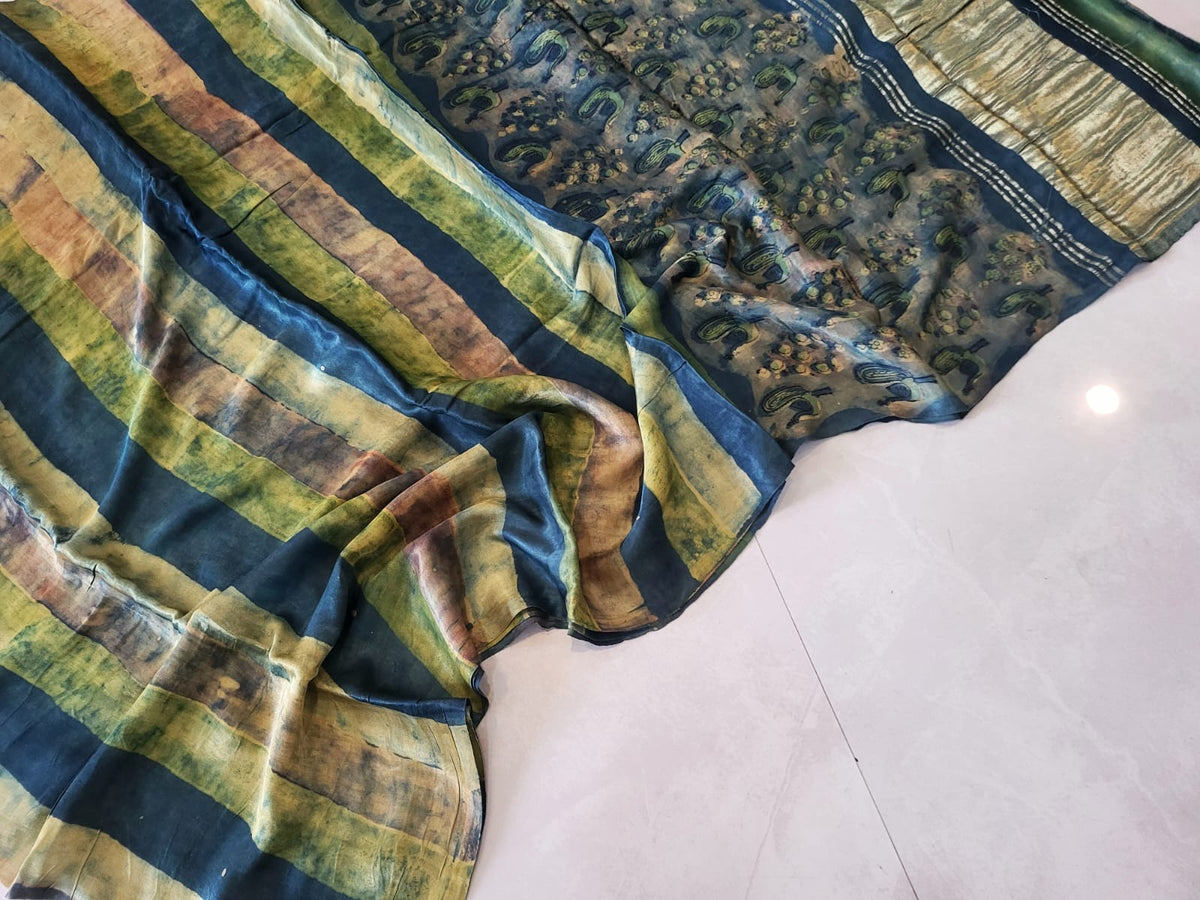 Nashpal Tissue lagadi pallu modal silk sarees