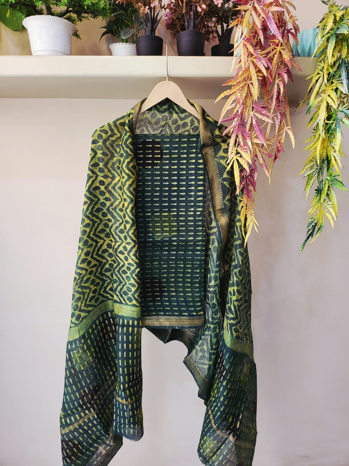 Nashpal Ajrakhs Maheshwari Silk Suit Material