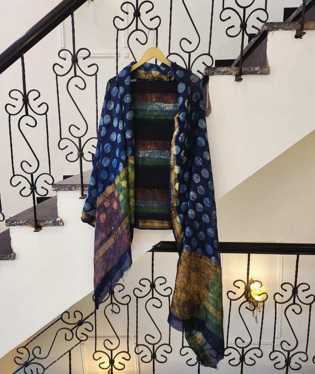 Nashpal Ajrakhs Maheshwari Silk Suit Material