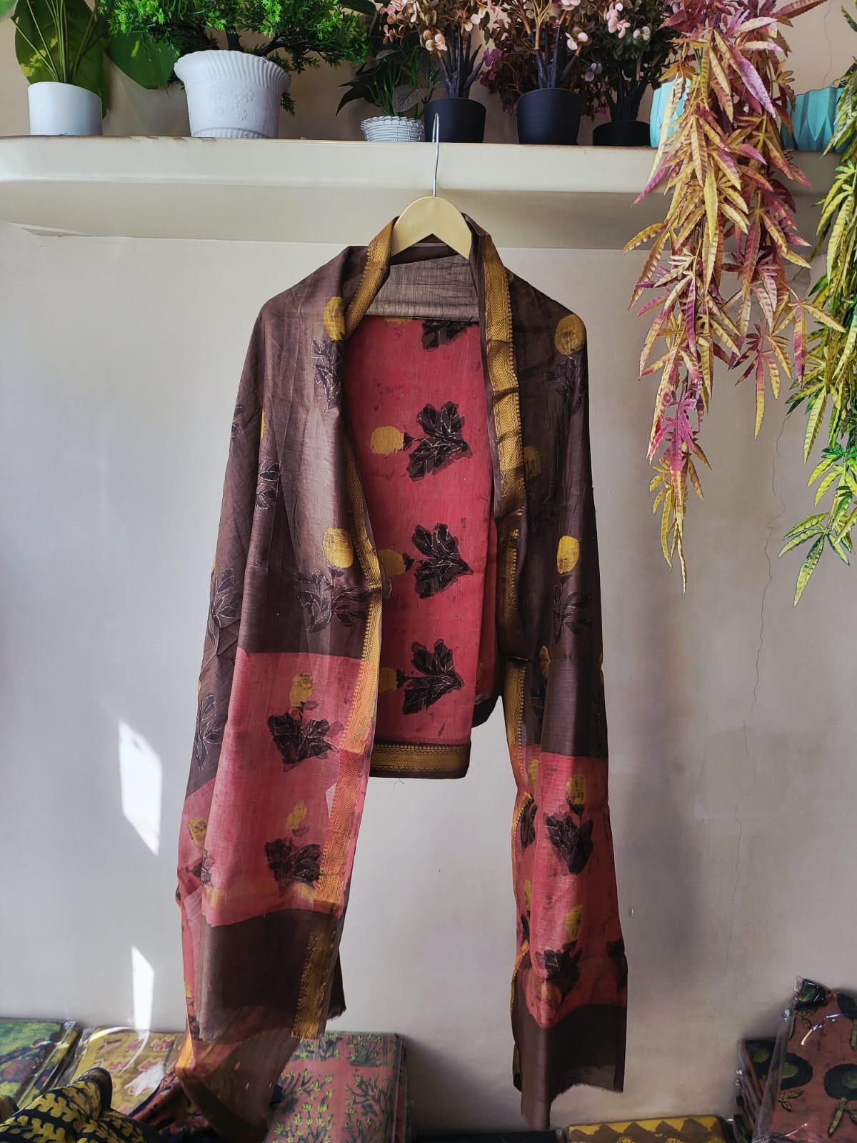 Nashpal Ajrakhs Maheshwari Silk Suit Material