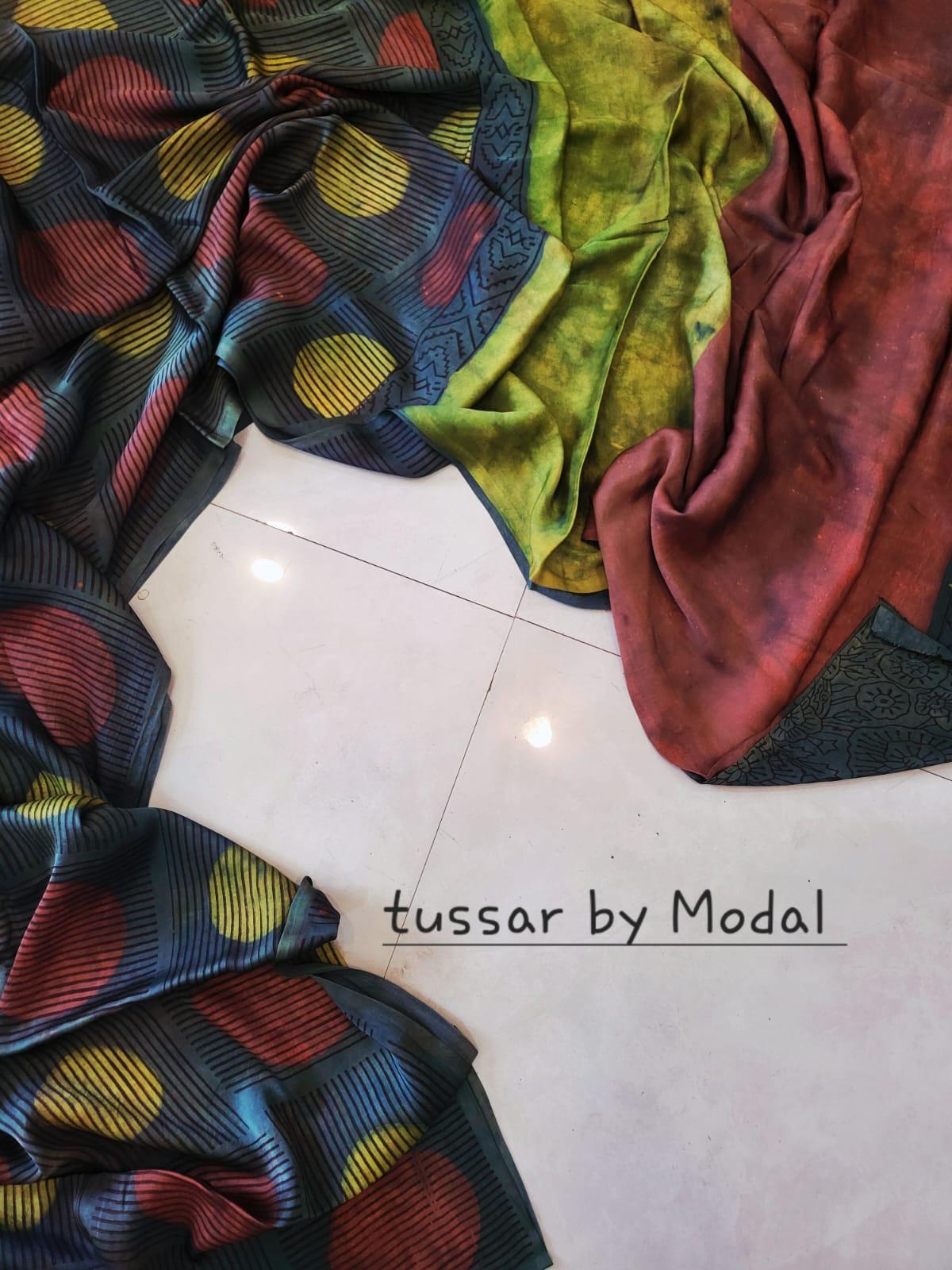 Nashpal Tussar By Modal Silk saree