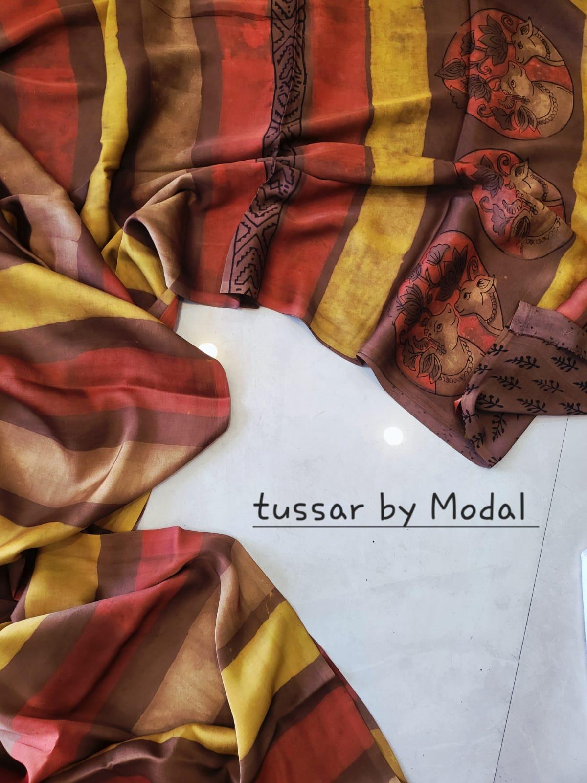 Nashpal Tussar By Modal Silk saree
