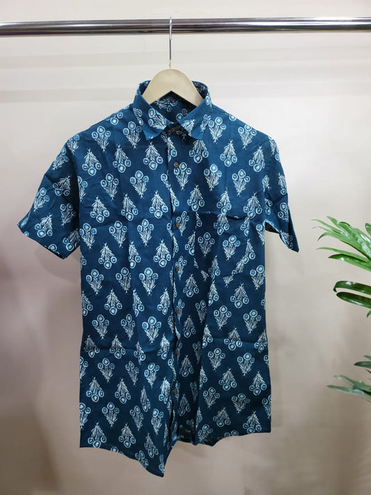 Hand Blocks Printed Half sleeves Shirt