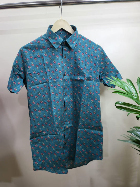 Hand Blocks Printed Half sleeves Shirt
