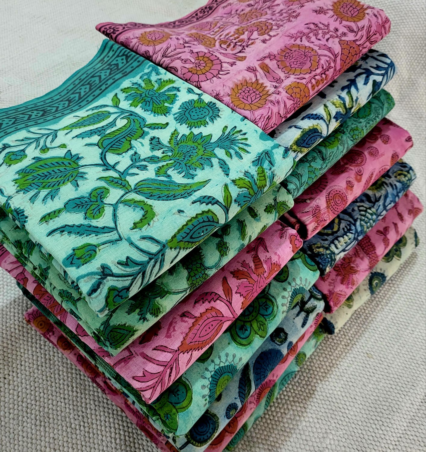 Indigo Vanaspati Ajrakh Print Kota Silk Suit sets