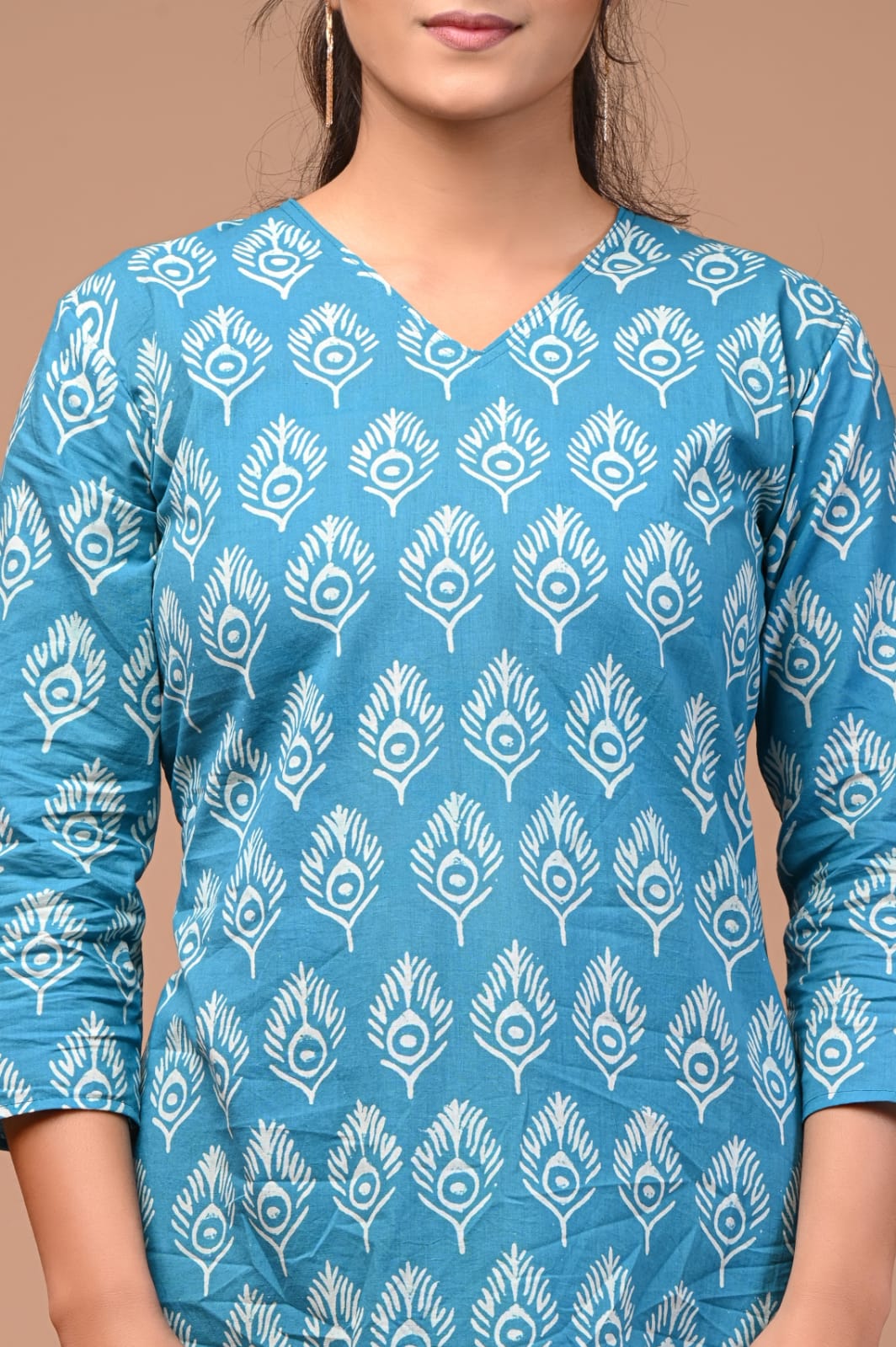 Hand Blocks Floral Printed MIDI Dress