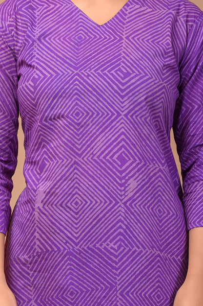 Hand Blocks Floral Printed MIDI Dress