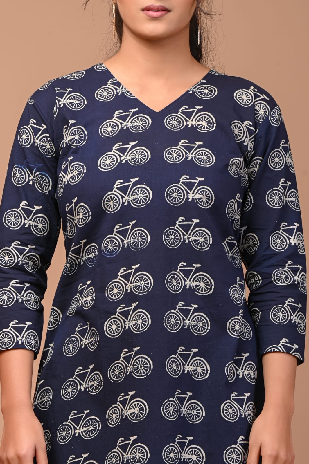 Hand Blocks Floral Printed MIDI Dress