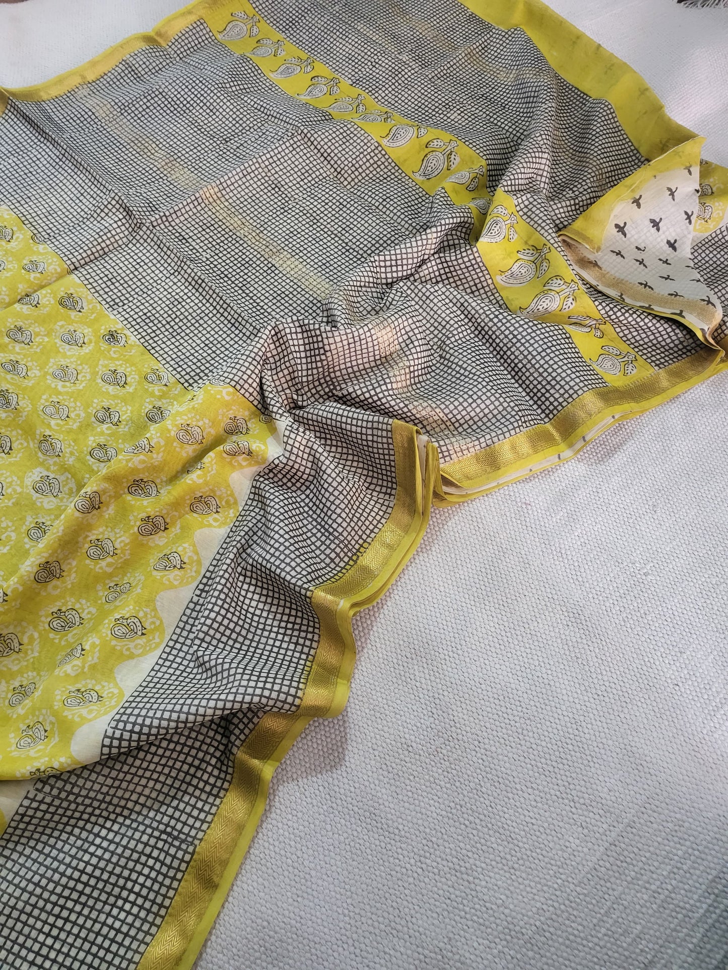 Natural Hand Blocks Prints Maheshwari Silk Sarees