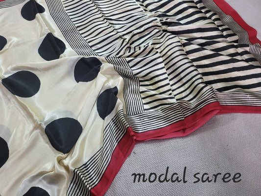 Exclusive Vanaspati Hand Blocks prints Modal Silk Saree