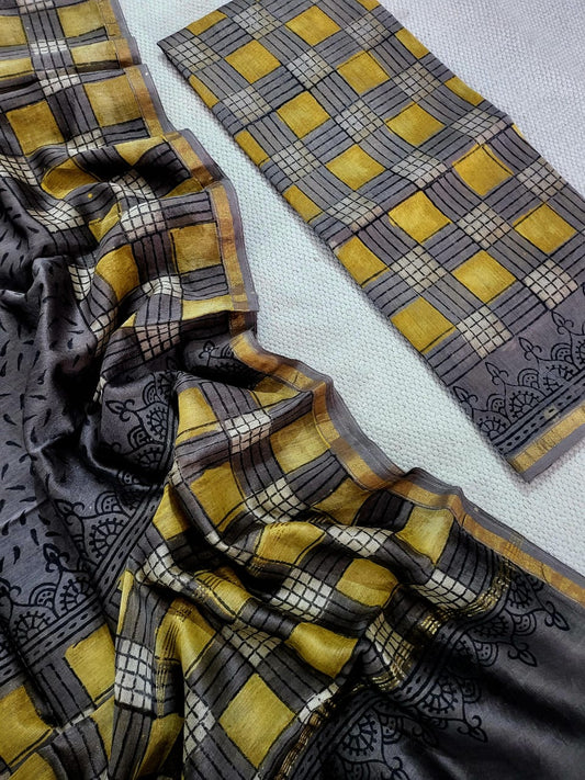 Vanaspati Ajrakh chanderin silk suits