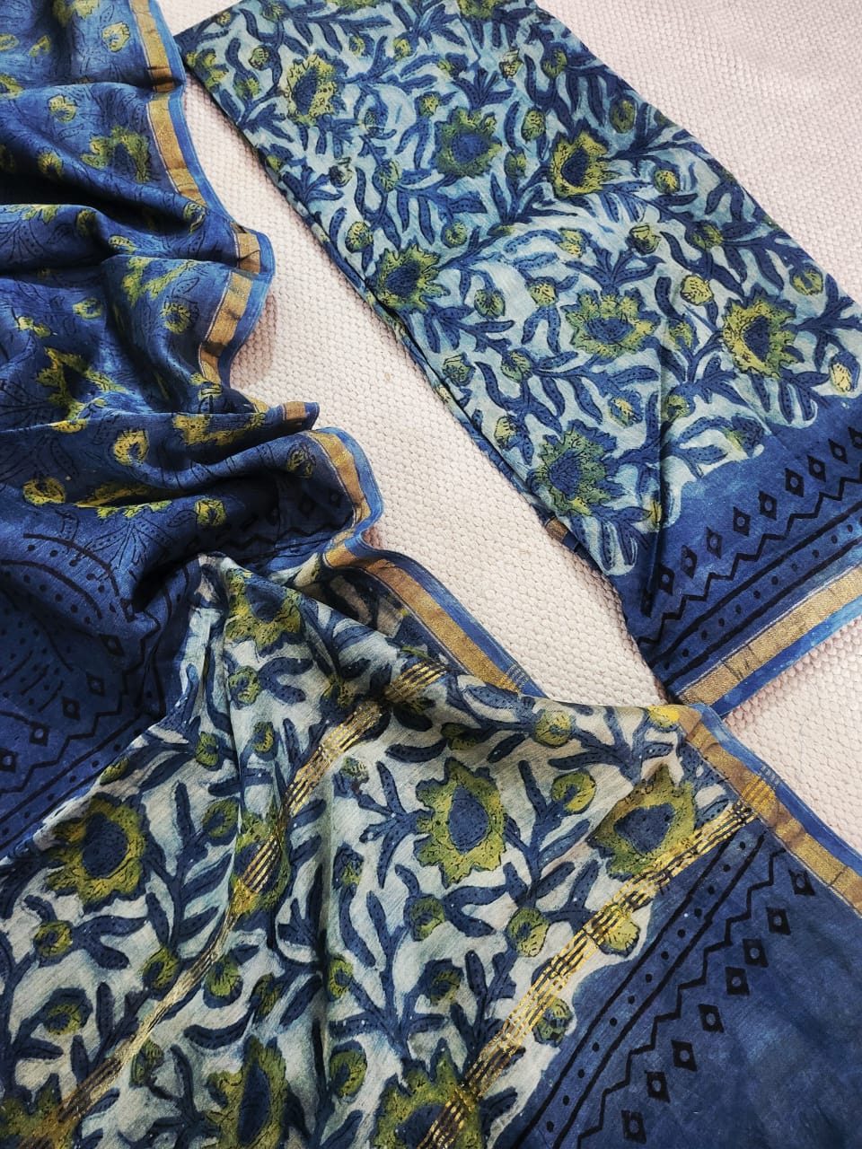 Vanaspati Ajrakh chanderin silk suits