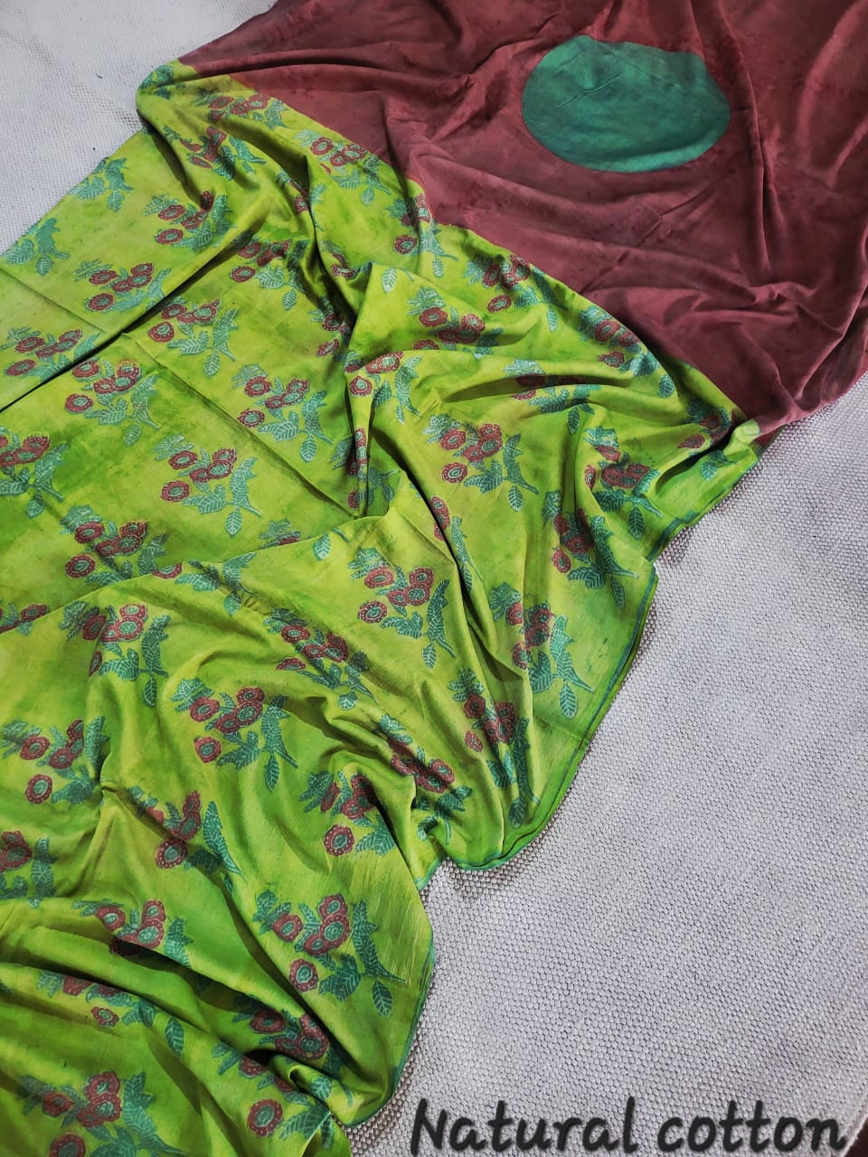 Nashpal dyes Ajrakh Prints Pure Mul Cotton sarees