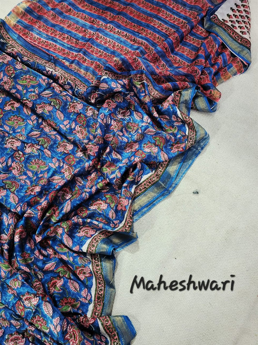 Kalamkari Maheshwari Silk Sarees