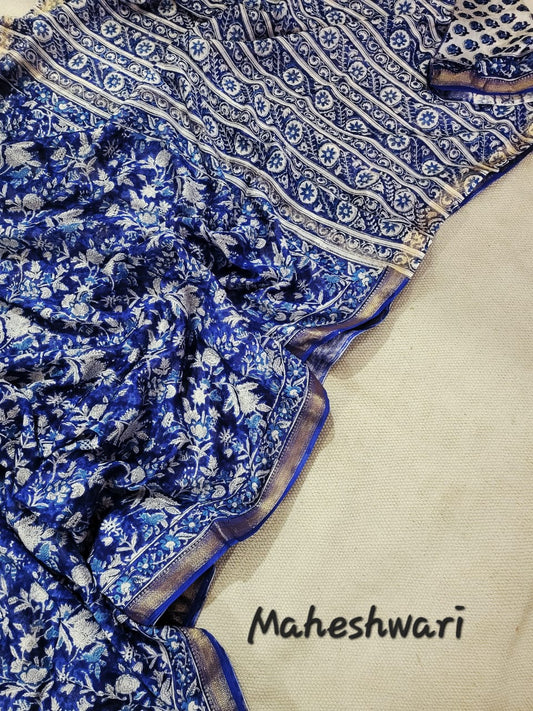 Kalamkari Maheshwari Silk Sarees