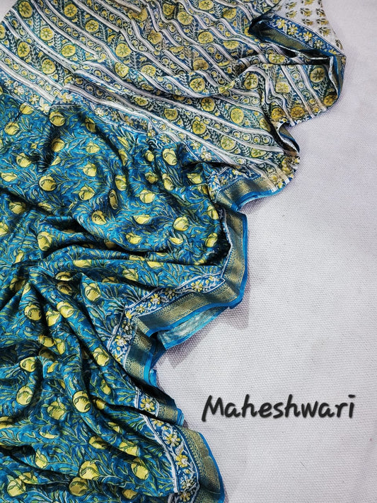 Kalamkari Maheshwari Silk Sarees