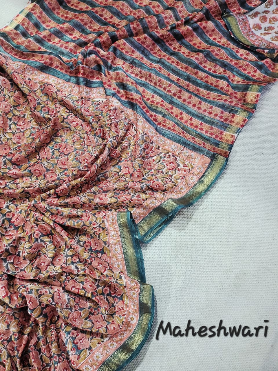 Kalamkari Maheshwari Silk Sarees