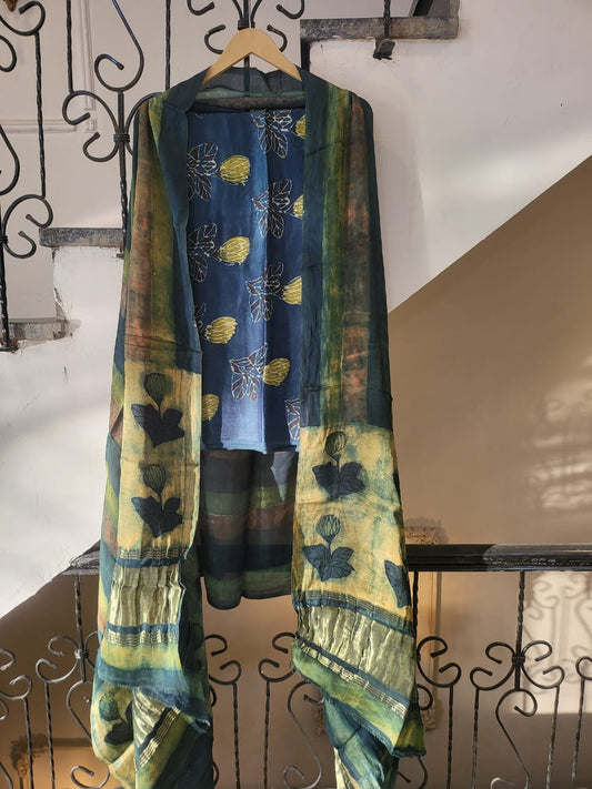 Nashpal Tissue modal silk suits