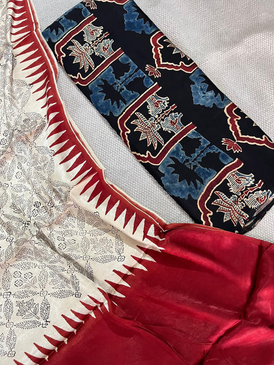 Ajrakh prints Modal silk suits