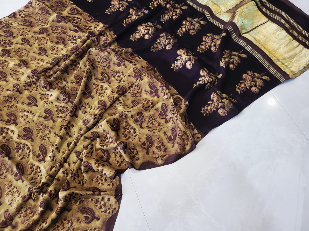 Nashpal Tissue lagadi pallu modal silk sarees