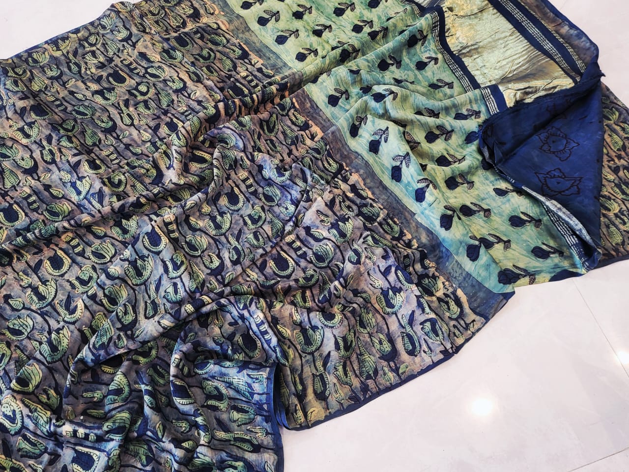 Nashpal Tissue lagadi pallu modal silk sarees