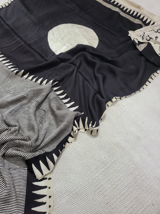 Exclusive Vanaspati Hand Blocks prints Modal Silk Saree