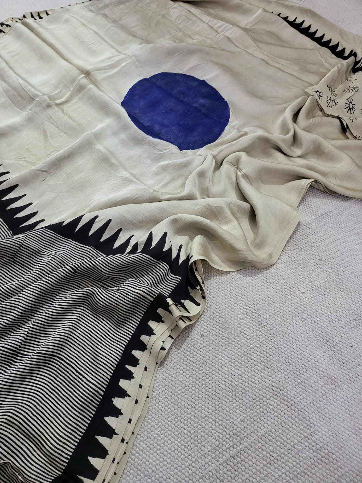 Exclusive Vanaspati Hand Blocks prints Modal Silk Saree