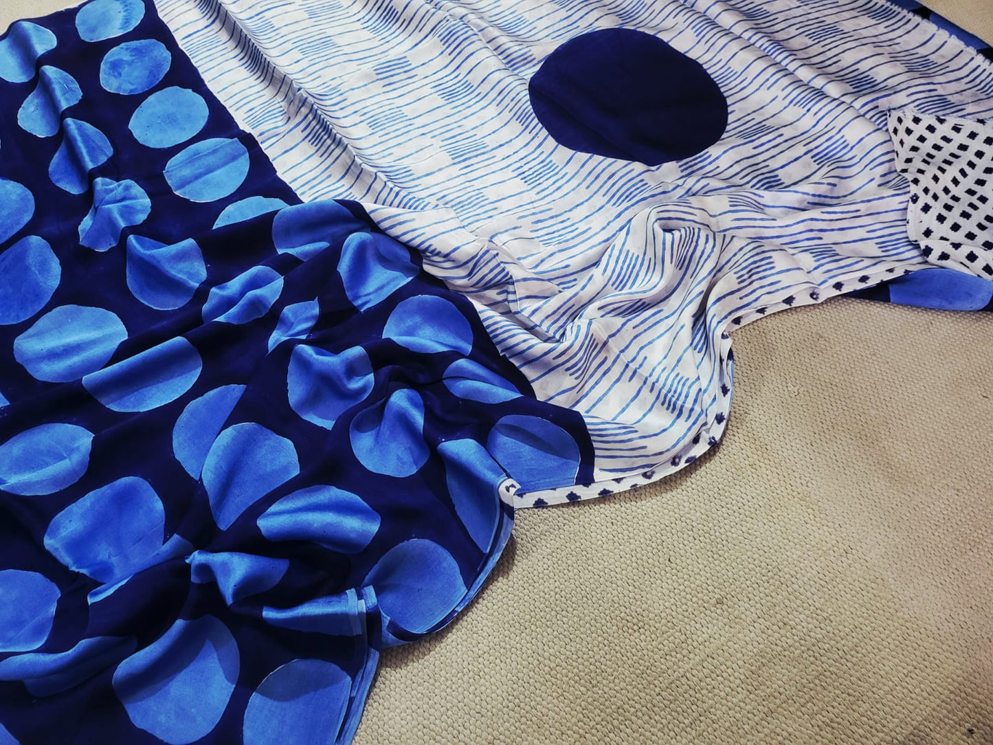 Exclusive Vanaspati Hand Blocks prints Modal Silk Saree