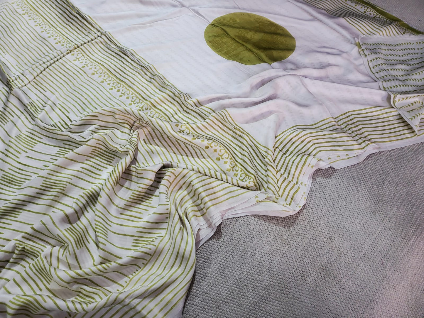 Exclusive Vanaspati Hand Blocks prints Modal Silk Saree