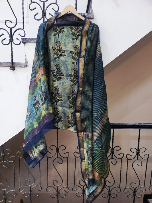 Nashpal Ajrakhs Maheshwari Silk Suit Material