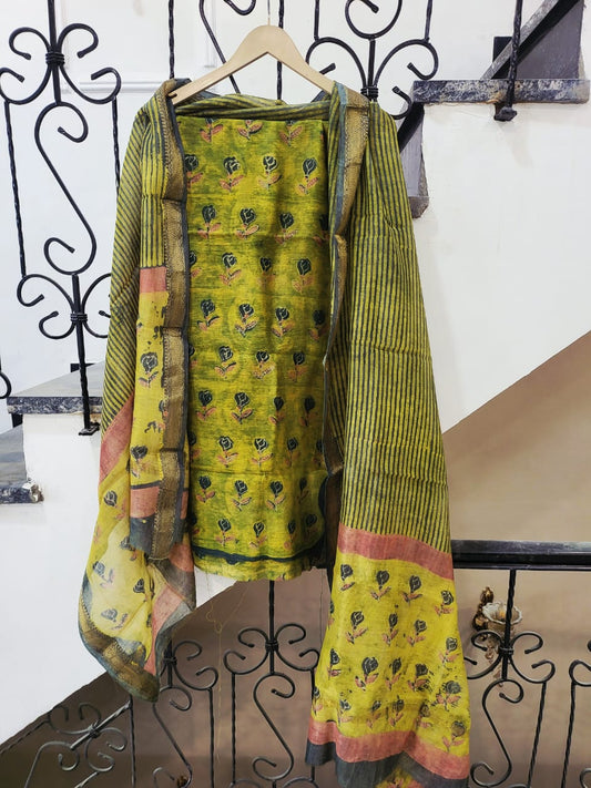Nashpal Ajrakhs Maheshwari Silk Suit Material