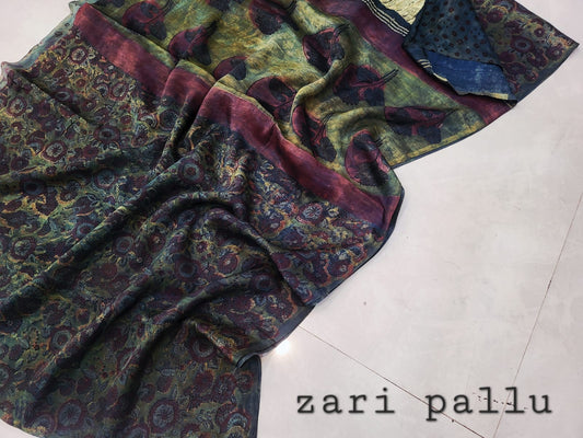 Nashpal Tissue lagadi pallu modal silk sarees