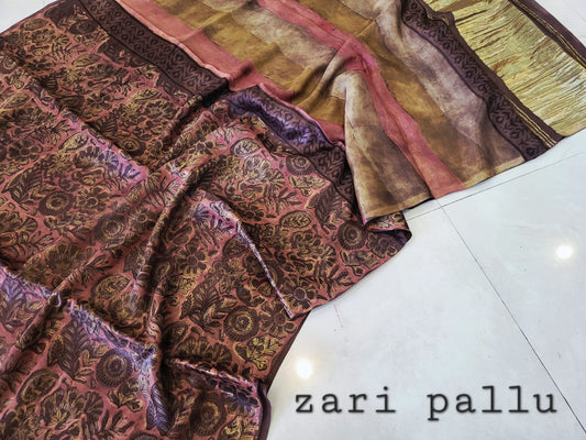 Nashpal Tissue lagadi pallu modal silk sarees