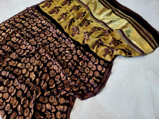 Nashpal Tissue lagadi pallu modal silk sarees